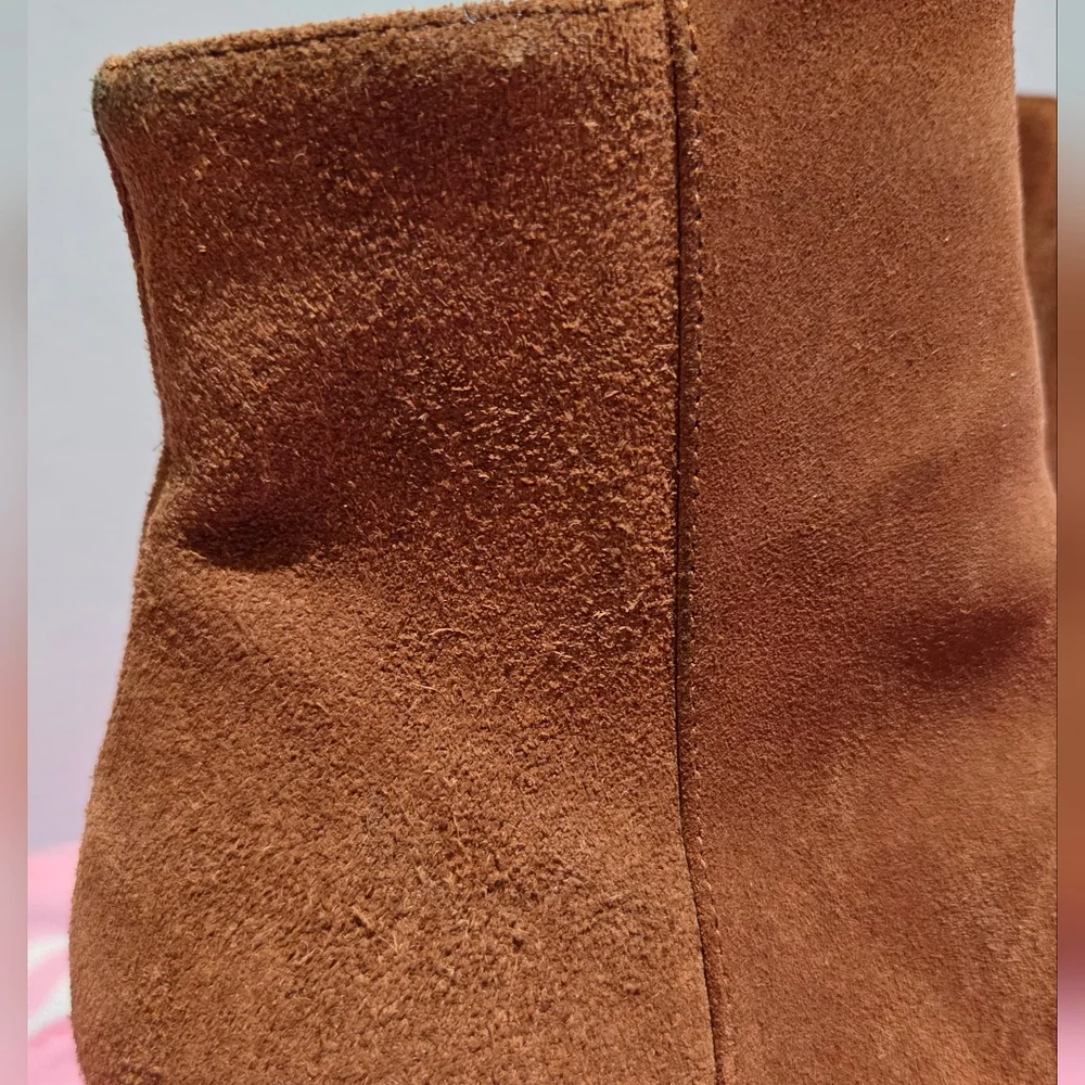 Women's AGL Leather Suede Cognac Ankle Boot, Size 38 - Picture 10 of 16